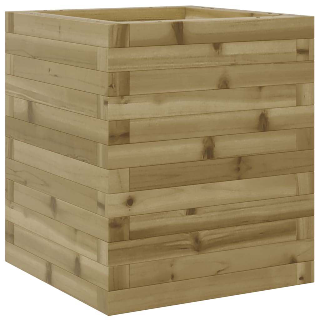 vidaXL Jardinera de madera maciza de pino 40x40x46 cm Color Pino natural,  Blanco,  Marrón cera y mas