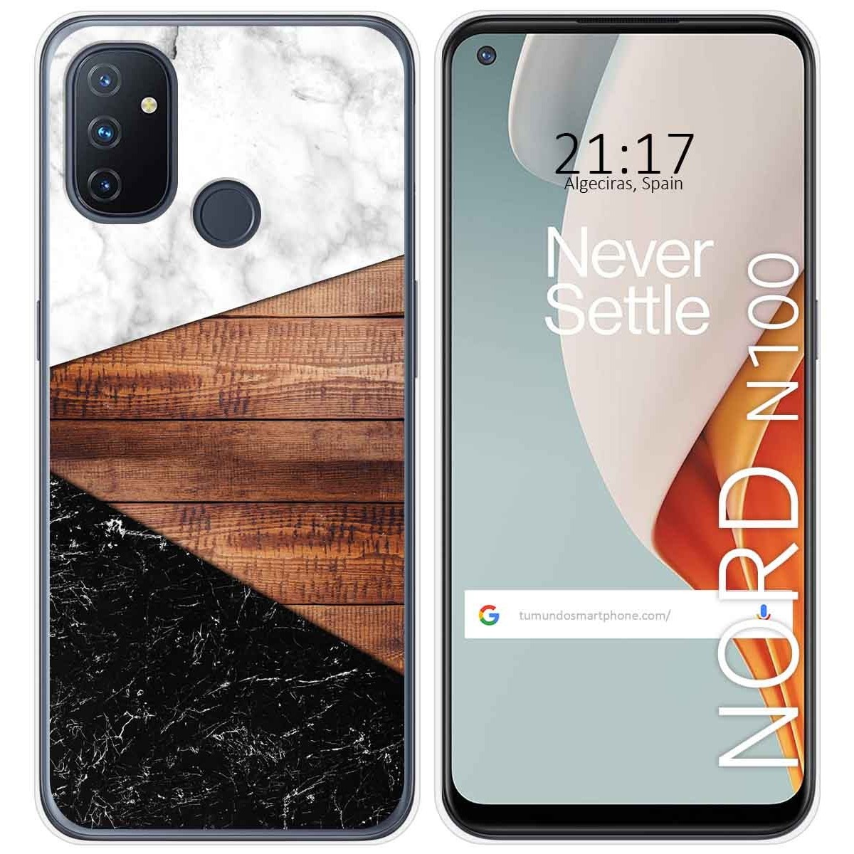 Tumundosmartphone Funda Gel Tpu para Oneplus Nord N100 diseño Mármol 11 Dibujos