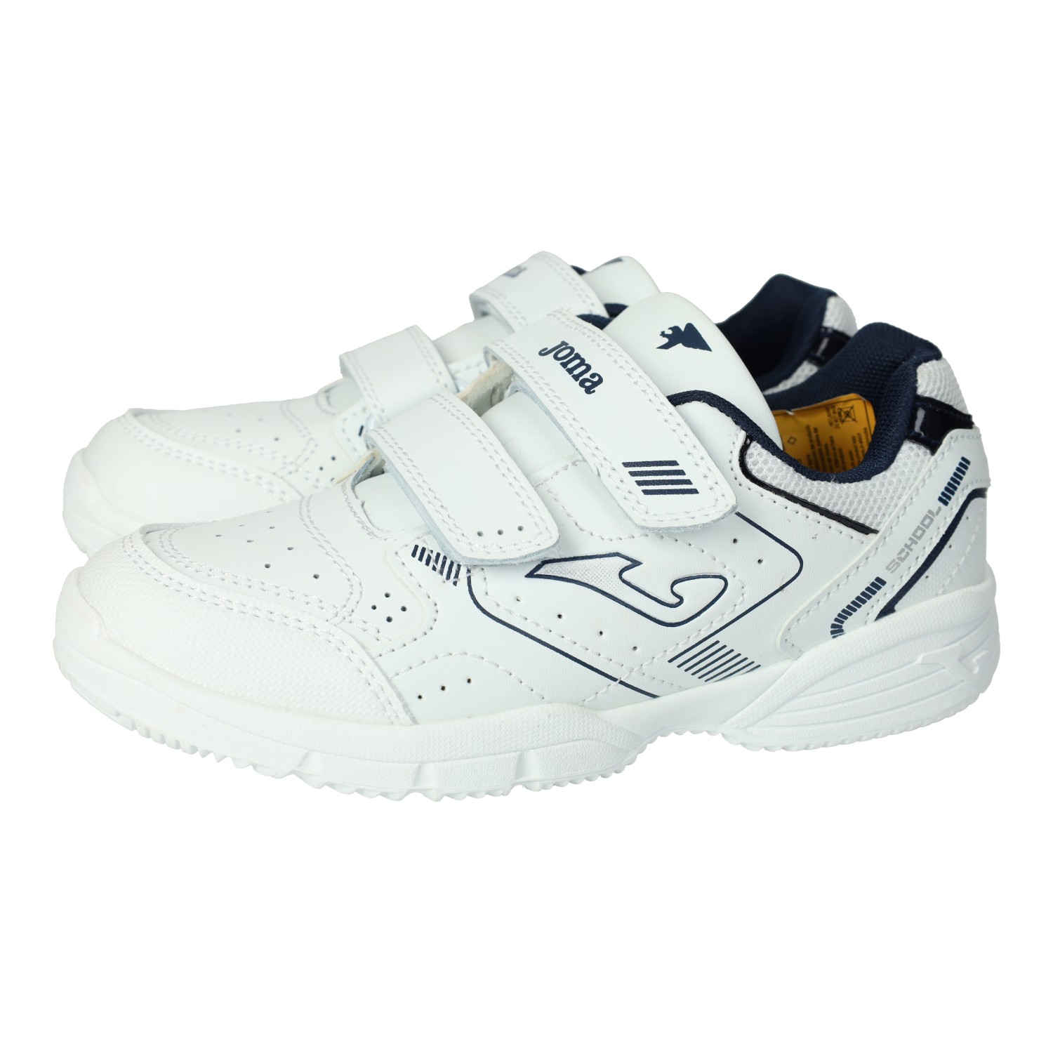 Joma Deportivos Marca Para Niño En Color Deportivas Blancas Con Azul Para Niños, Cierre De Velcro Y Plantilla De Piel, Ideales Para Llevar Al Cole A Diario Blanco-Marino Talla 35