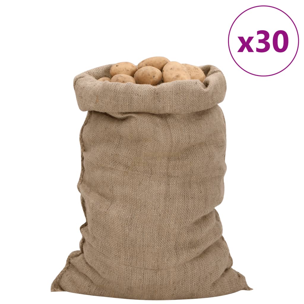 vidaXL Sacos de Yute Bolsa de Arpillera (30 unidades) 100% Yute 340 g/m² Dimensiones 60 x 105 cm, 65 x 135 cm, 100 x 110 cm