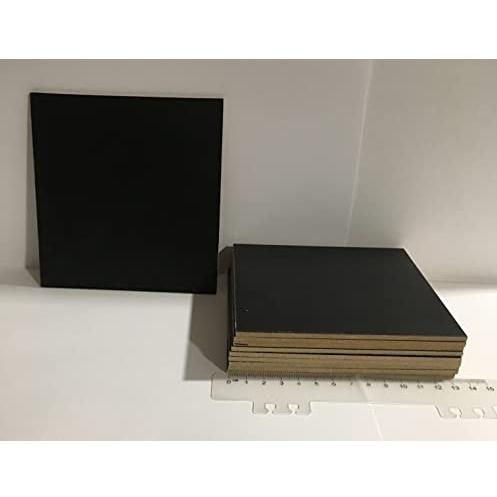 Set 10 mini pizarras cuadradas 13.5x13.5cm con borde de madera ideal para decoración mesa y notas creativas, rotular en comercios.