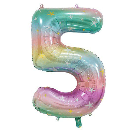 CABLEPELADO - Globo numero de cumpleaños - 110 cm - eventos - photocall - Helio - decoracion - numero 5 - Multicolor