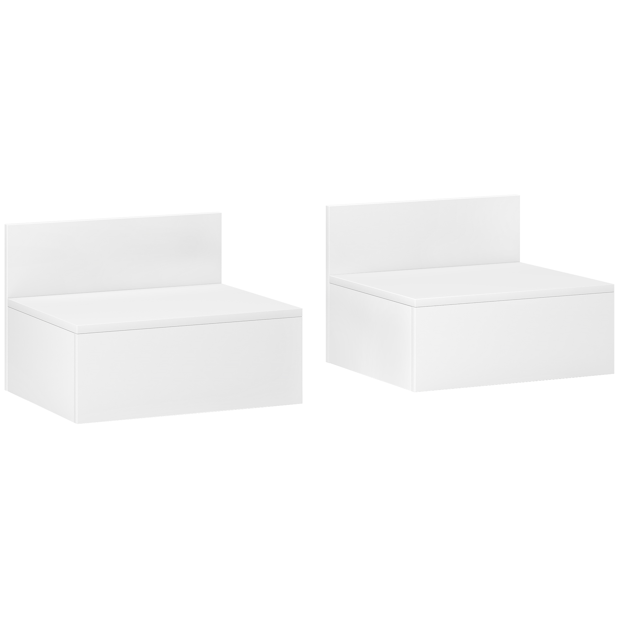 HOMCOM 2 Mesitas de Noche Flotantes Juego de 2 Mesillas de Noche de Pared con Cajón de Almacenamiento para Dormitorio Habitación Hogar 43x36,5x30,5 cm Natural