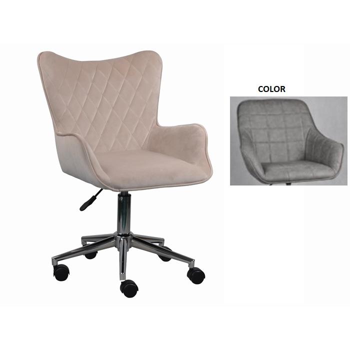 SILLA POLIESTER METAL 52X56,5X80 92CM RUEDAS GRIS FIJALO MB208356