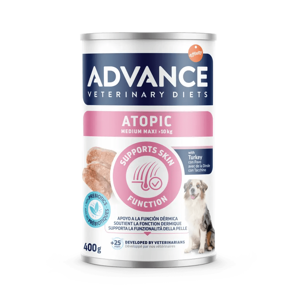 Advance Atopic Medium-Maxi - Alimento Húmedo Completo y Equilibrado para Cuidar la Piel - 400 g
