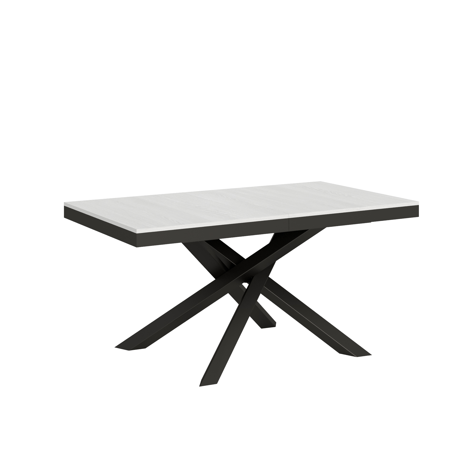 Mesa extensible 90x160/264 cm Volantis Evolution Blanco Fresno Estructura Antracita - Itamoby