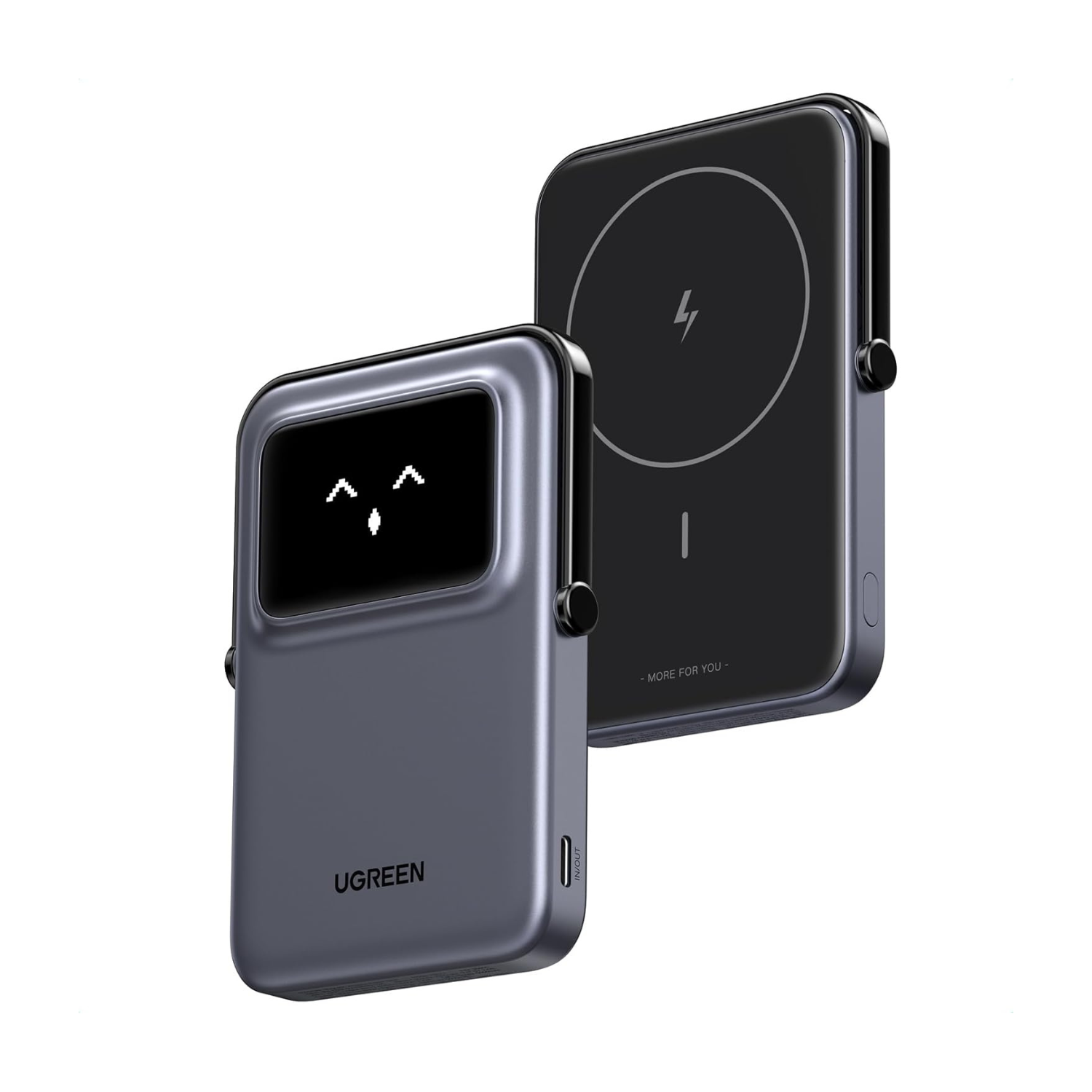 UGREEN UNO PowerBank Magnético 5000mAh, Power Bank Batería Magnética Externa Portátil de Carga Rápida PD 20W, Pantalla TFT, Salida / Entradas USB C Cargador Inalámbrico Wireless Compatible con MagSafe iPhone 17 16 15 14 13 12 Mini Plus Pro MAX - Negro