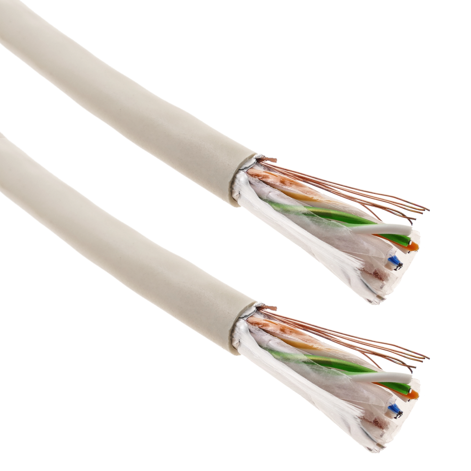 Bobina de cable de red LAN FTP categoría cat.6 24AWG CCA rígido gris 305m - BeMatik