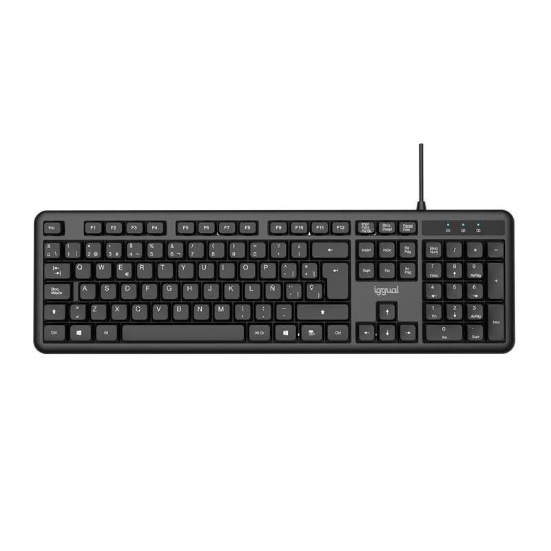 Teclado IGGUAL CK-OFFICE-105T alámbrico USB QWERTY completo negro
