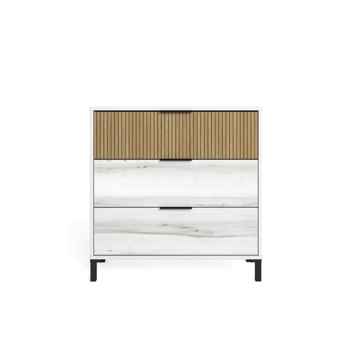 Cómoda Arles 3 cajones albo/rayado 81,3x80x40 cm