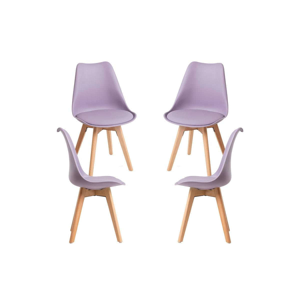 Regalos Miguel - Packs Sillas Comedor - Pack 4 Sillas Synk Basic - Lavanda