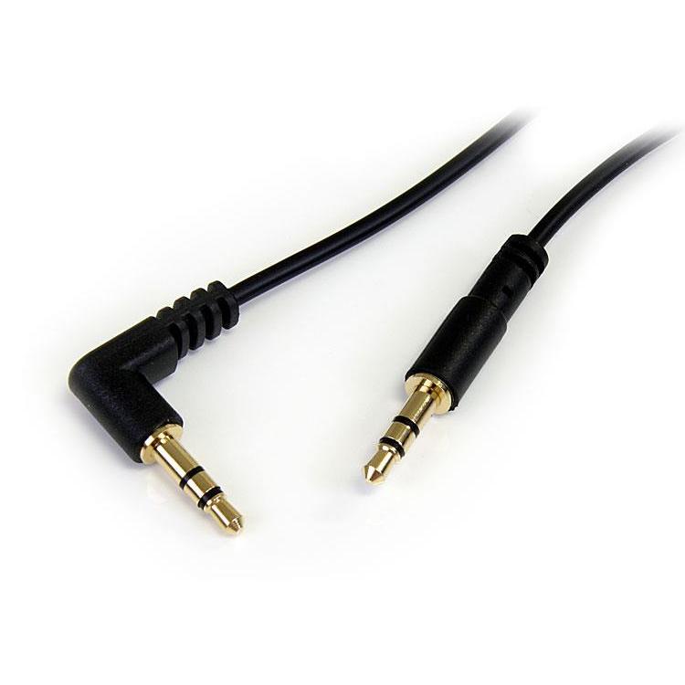 StarTech.com Cable de 1,8m de Audio Estéreo de 3,5mm Acodado en Ángulo a la Derecha - Macho a Macho,