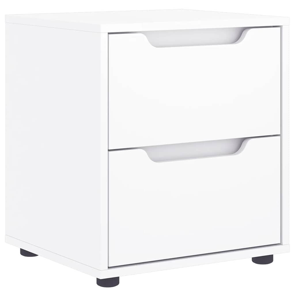 vidaXL Mesilla de noche VISNES blanca 45x40x50 cm madera de ingeniería