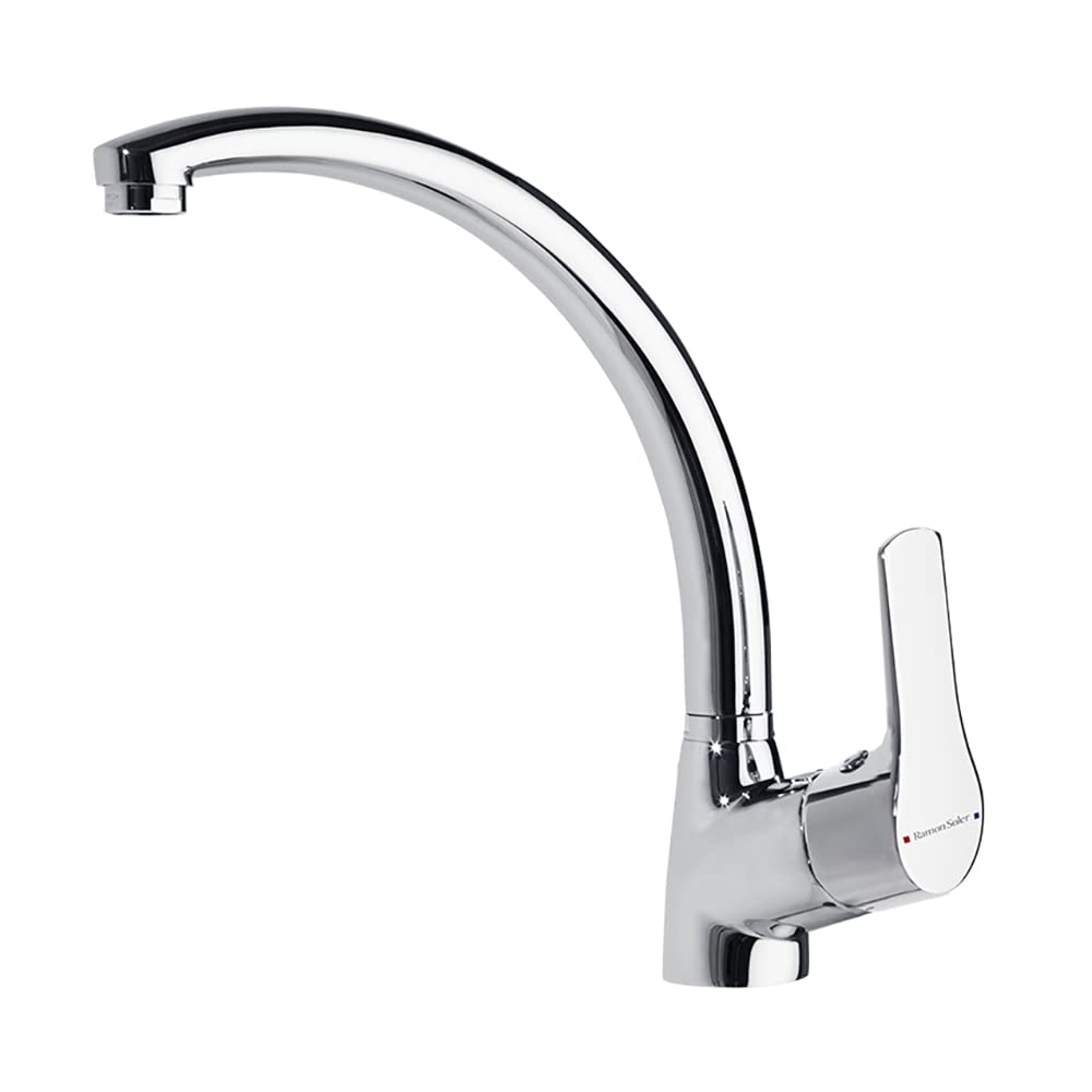 Ramon Soler Grifo de Fregadero de Cocina Monomando Cromado con Sistema S2 de Ahorro de Agua Serie Titanium
