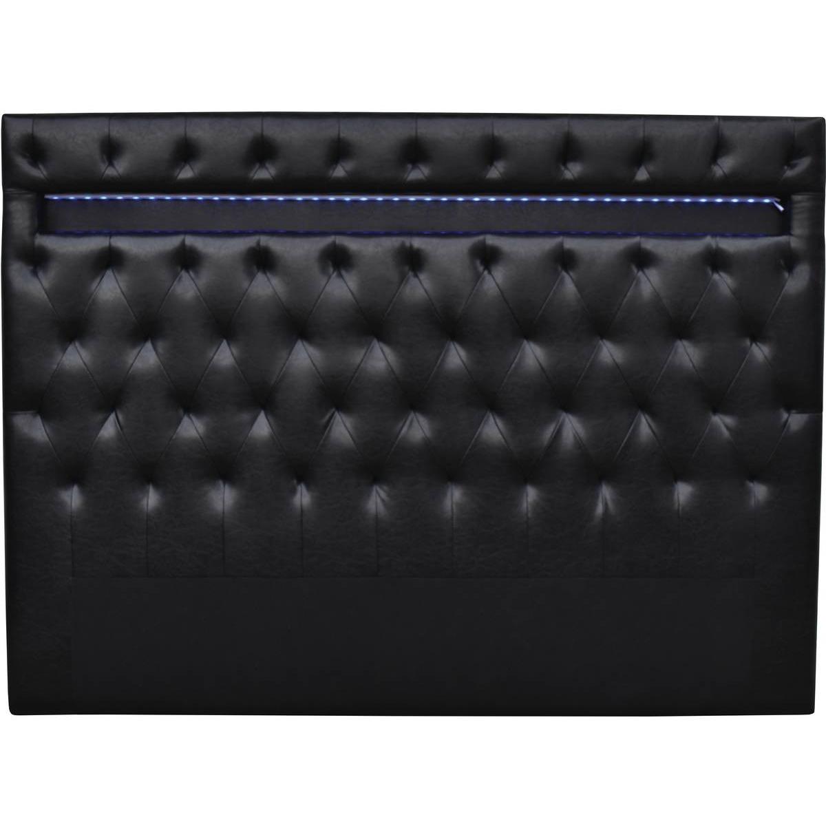 Habitat y Jardin - Cabecero LED "Deco" - 140 x 190 cm - Negro