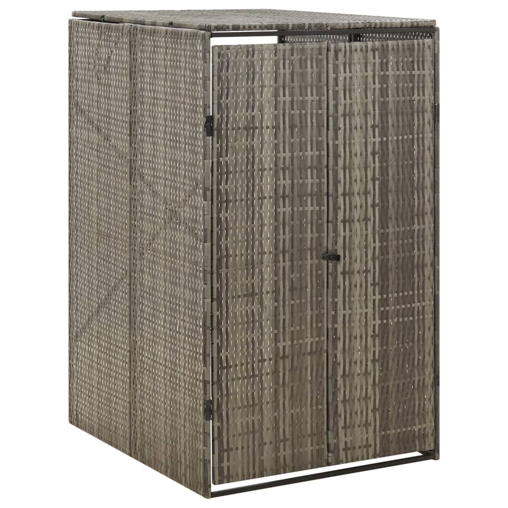 vidaXL Cobertizo para contenedor de basura ratán PE 70x80x117 cm Color Negro,  Gris, y mas