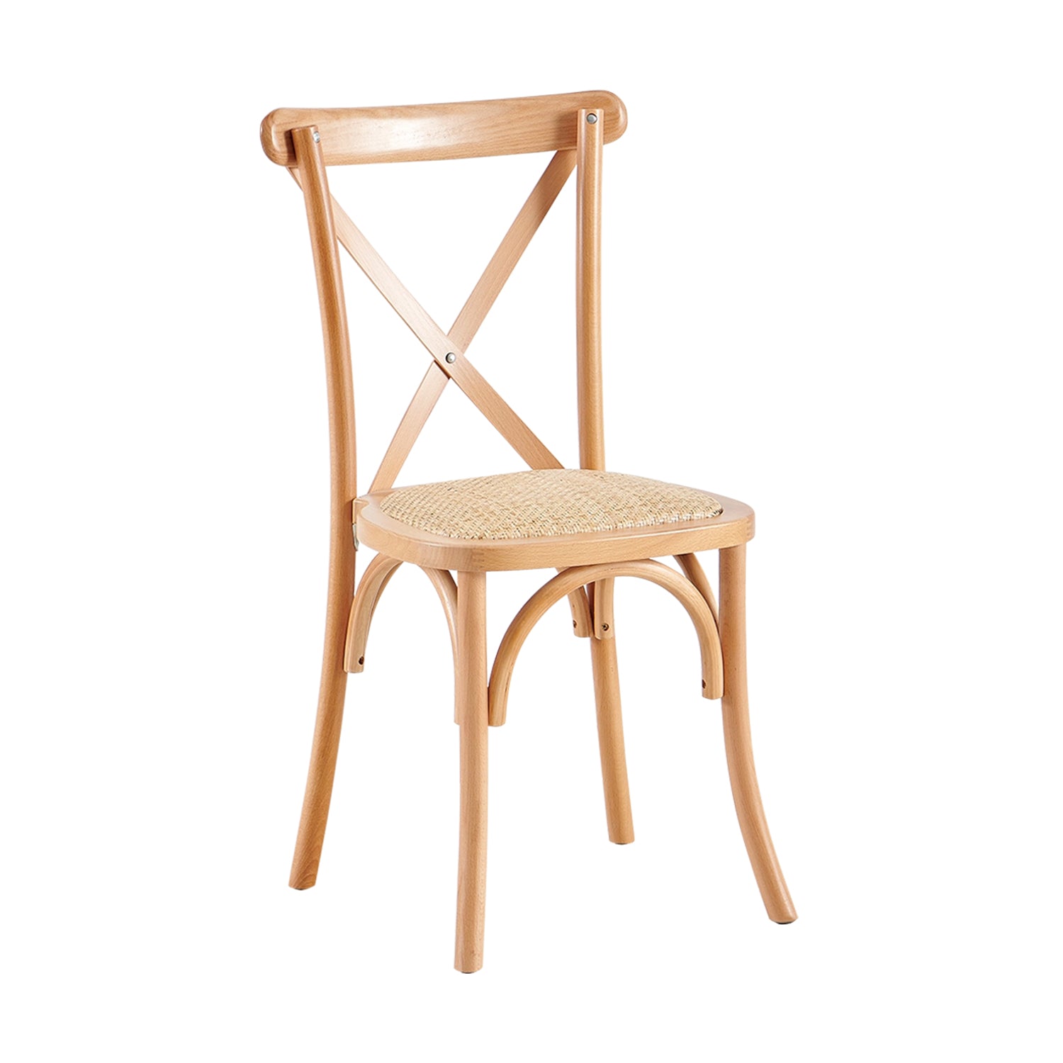 Set de 2 sillas de comedor en cruz  natural y madera para hogar moderno mueble de almacenaje  - Homekit