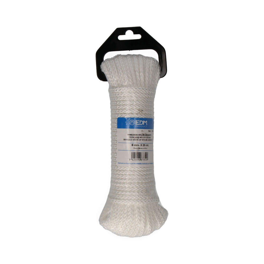 madeja trenzado nylon 25m blanco granate edm