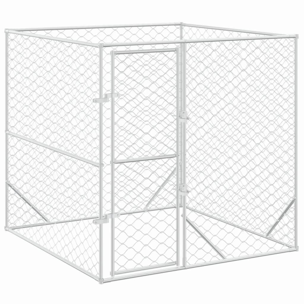 vidaXL Perrera de Exterior Jaula Caseta para Perros Acero Galvanizado Plateado Dimensiones 2 x 2 x 2 m,  2 x 6 x 2 m,  4 x 4 x 2 m y mas
