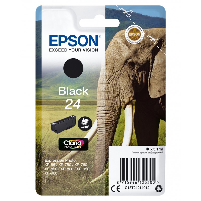 Epson - Elephant Cartucho 24 negro C13T24214012