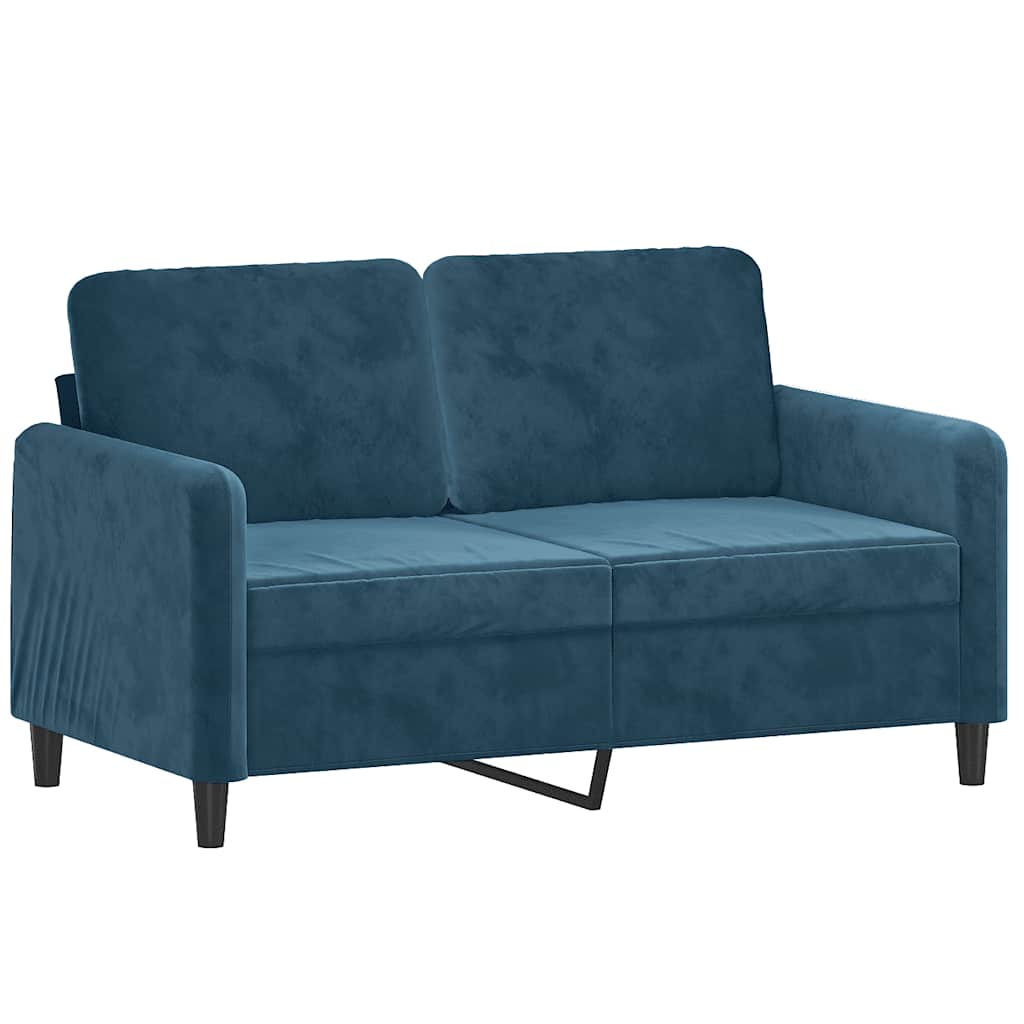 vidaXL Sofá de 2 plazas terciopelo azul 120 cm