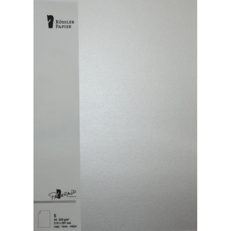Rossler - Pack 5 unids. tarjeta a4 color plata