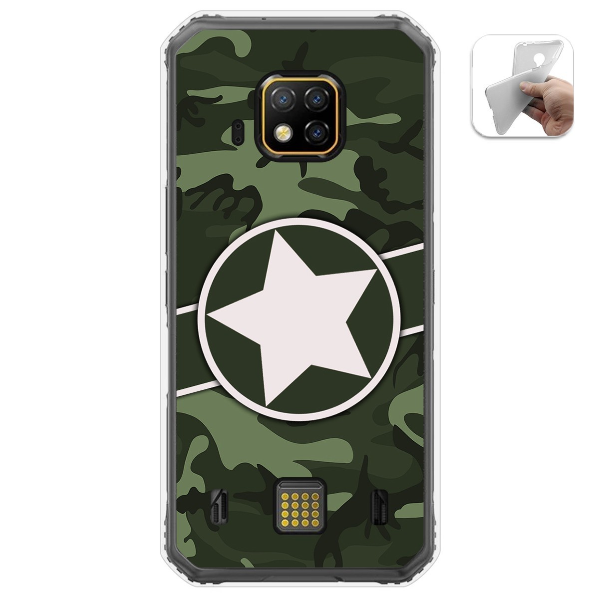 Tumundosmartphone Funda Gel Tpu para Doogee S95 Pro diseño Camuflaje 01 Dibujos