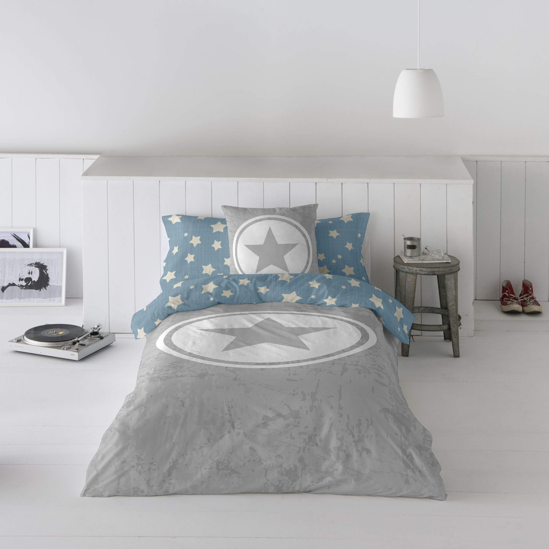 Cool Kids - Funda Nórdica Infantil Estampada Reversible - 100% Algodón Extrasuave - Juego de 2 Piezas Funda de Edredón y 1 Funda de Almohada - Cama 90/105 cm - Fabricada en España