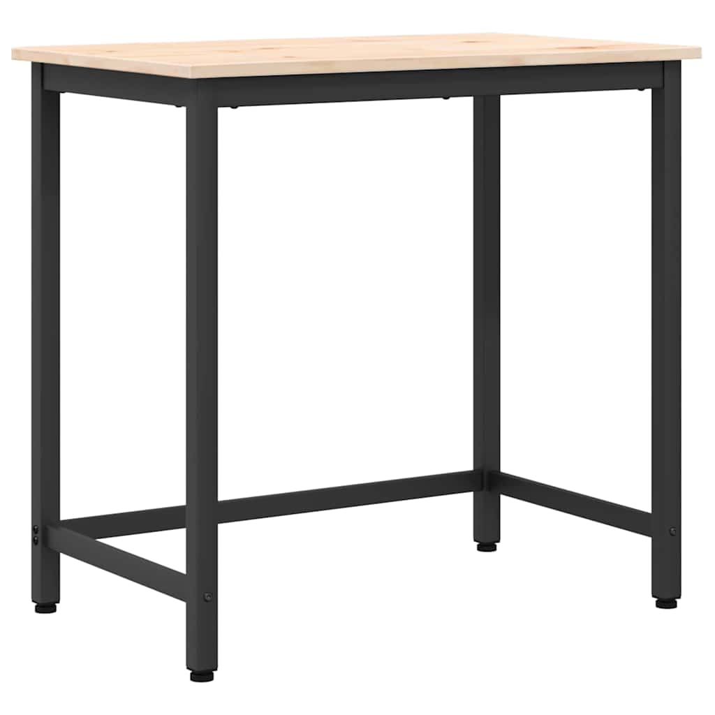 vidaXL Mesa Natural 80 x 50 x 77 cm Madera Ingenierizada y Acero