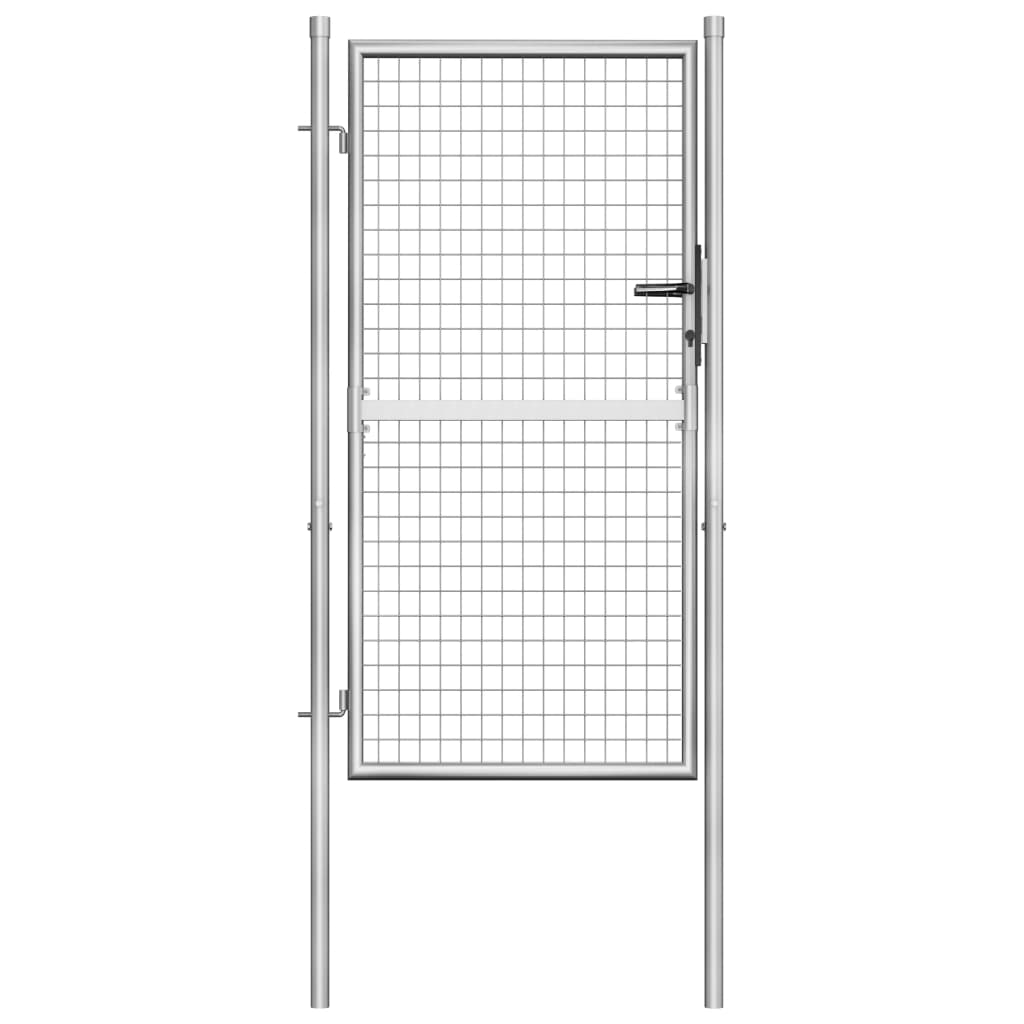 vidaXL Puerta de Jardín Acero Galvanizado Plateado Cercado Entrada Dimensiones 105 x125 cm,  105 x150 cm,  105 x175 cm y mas