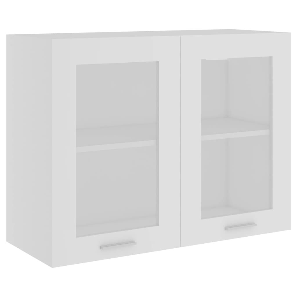 vidaXL Vitrina colgante "Lyon" de, color blanco, 80 x 31 x 60 cm, madera de ingeniería