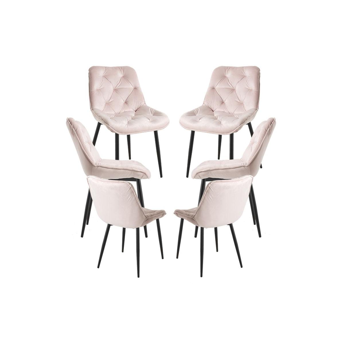 Regalos Miguel - Packs Sillas Comedor - Pack 6 Sillas Miska Terciopelo - Rosa