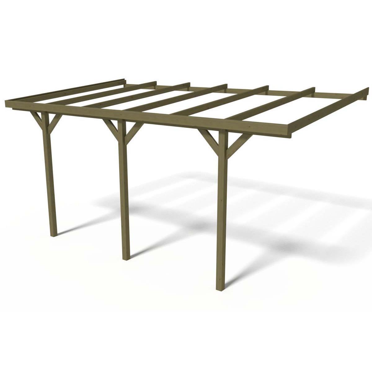 Habitat y Jardin - Cochera de madera adosada "Solar 2" - 300 x 454 x 245 cm