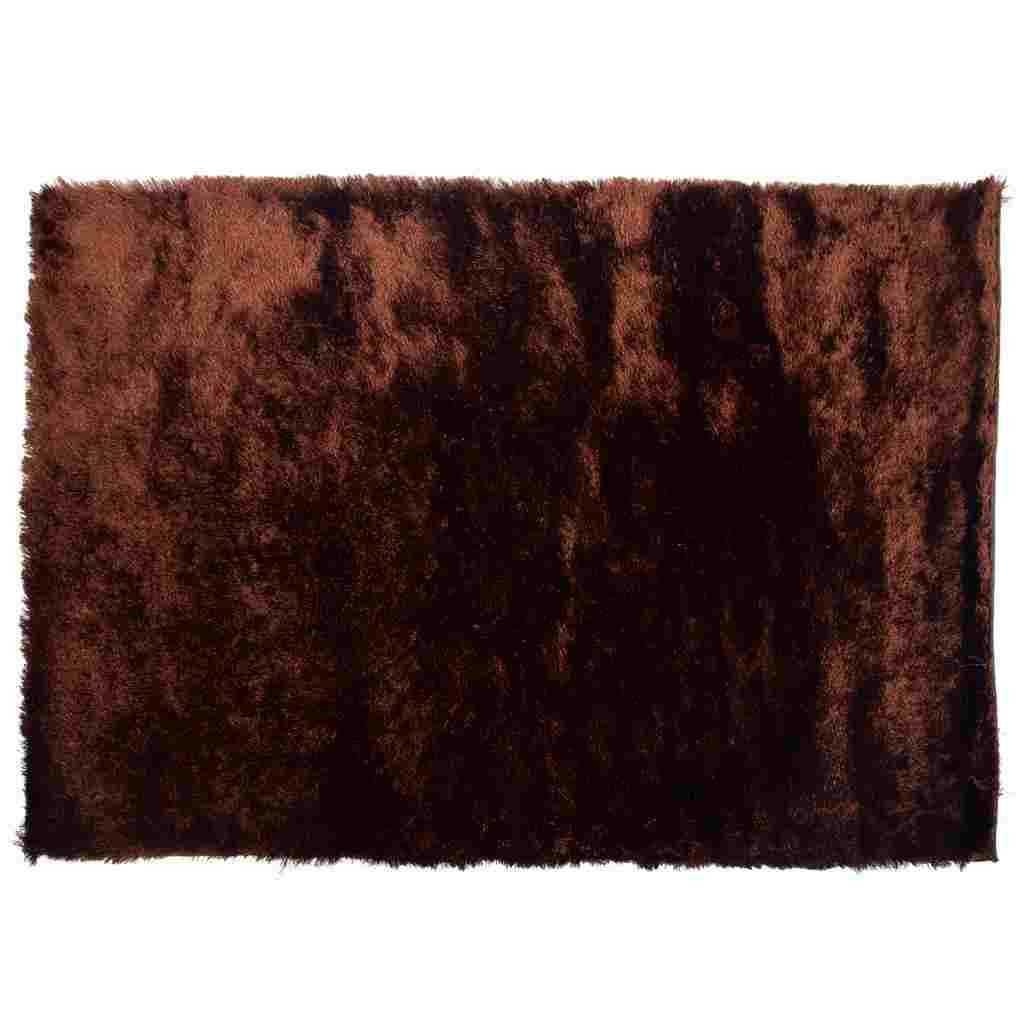 Wonderlust Deco - Alfombra unicolor marrón pelo alto 3cm 160x230 cm Marrón 160x3x230 cm
