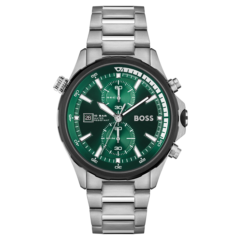 Reloj Hugo Boss de Hombre Analogico Cuarzo Plata Brazalete 1513930 , Diámetro 46MM