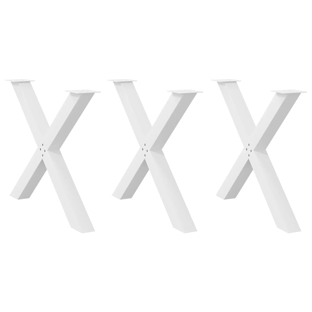 vidaXL Patas para mesa de comedor en forma de X (3 unidades) 90 x (72-73) cm, acero