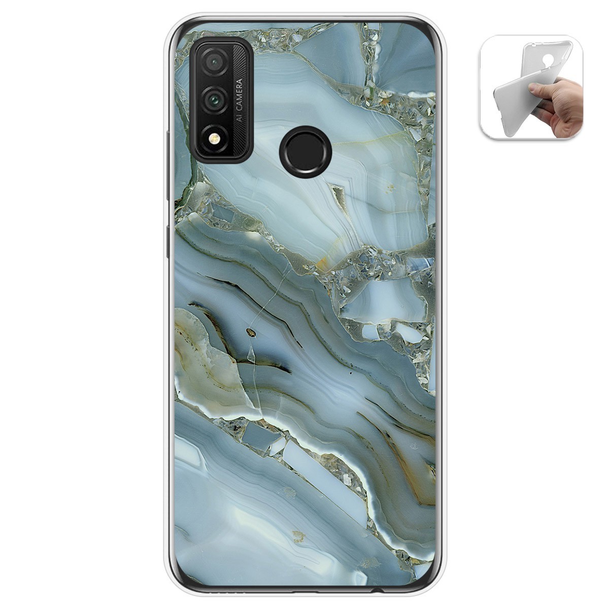 Tumundosmartphone Funda Gel Tpu para Huawei P Smart 2020 diseño Mármol 09 Dibujos