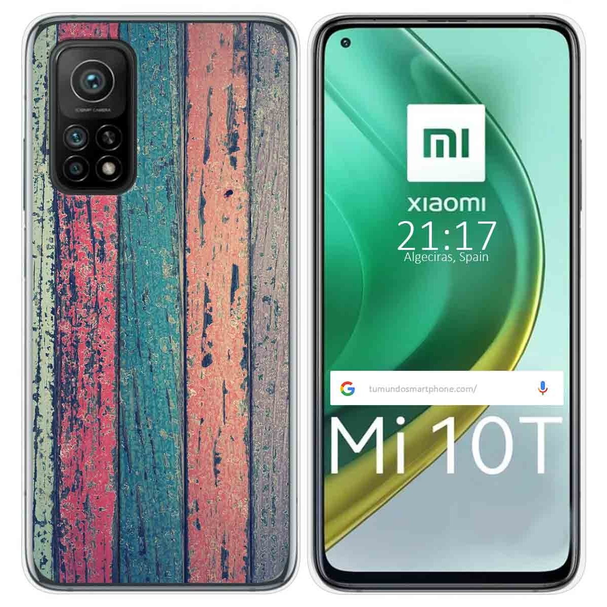 Tumundosmartphone Funda Gel Tpu para Xiaomi Mi 10T / 10T Pro diseño Madera 10 Dibujos