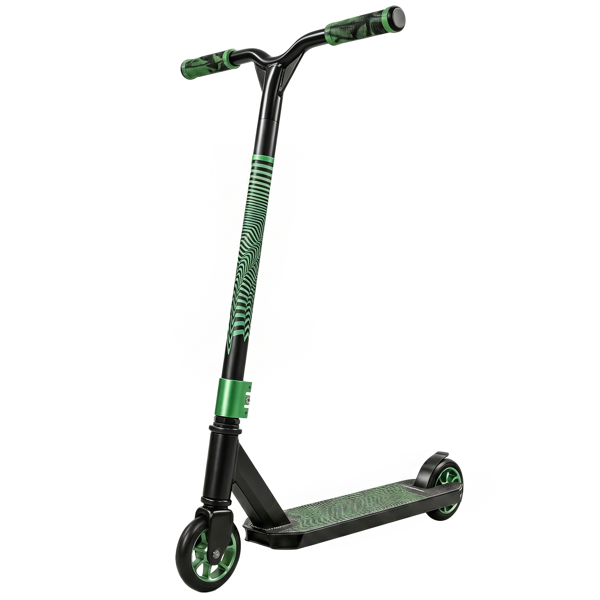 SPORTNOW Scooter Acrobático, Scooter Freestyle con Manillar 360°, Rodamientos ABEC-9, Ruedas de PU de 120 mm, Marco de Aluminio Acero, Antideslizante, para Adolescentes, Adultos para Skatepark, Verde