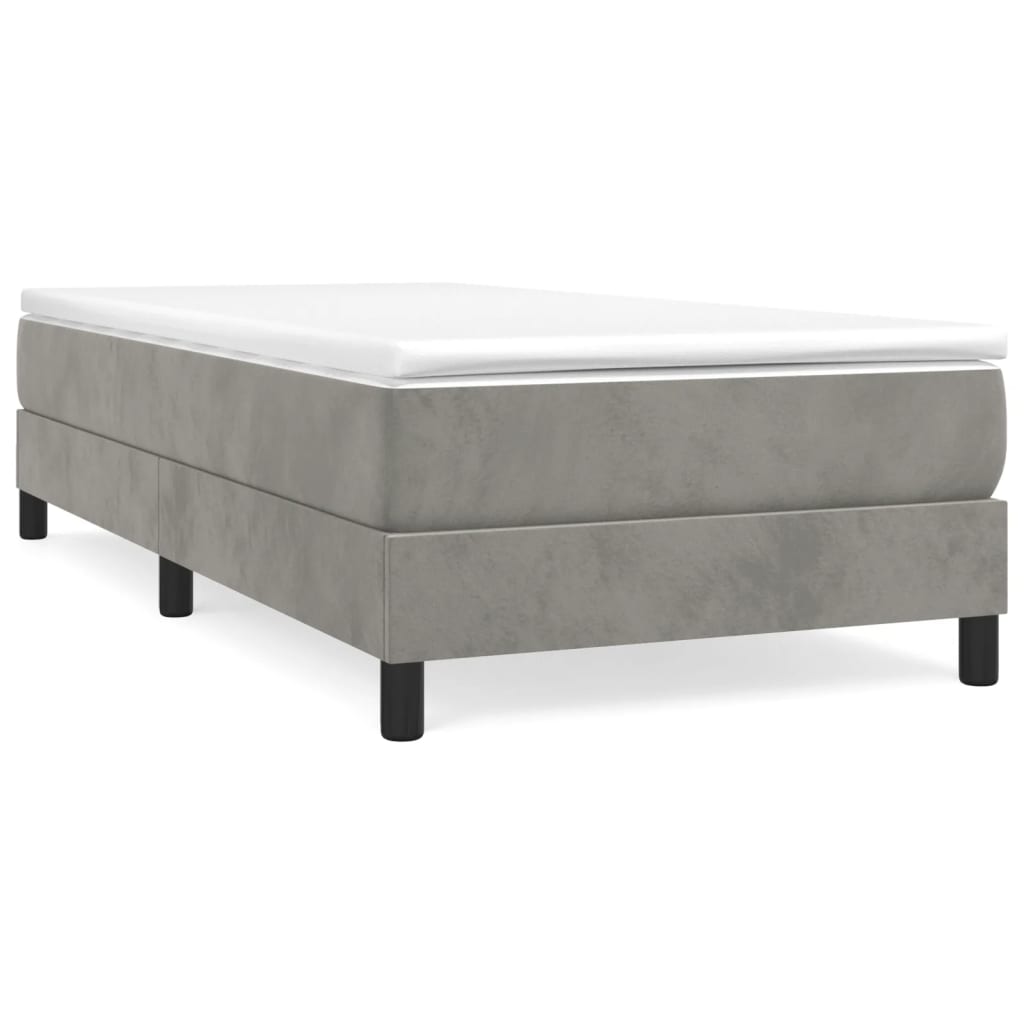 vidaXL Estructura de cama con somier terciopelo gris claro 80x200 cm