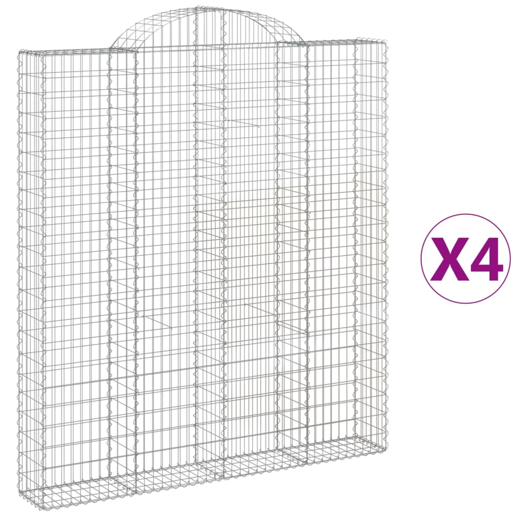 Vidaxl Cestas de Gaviones Forma de Arco Hierro 4 Uds