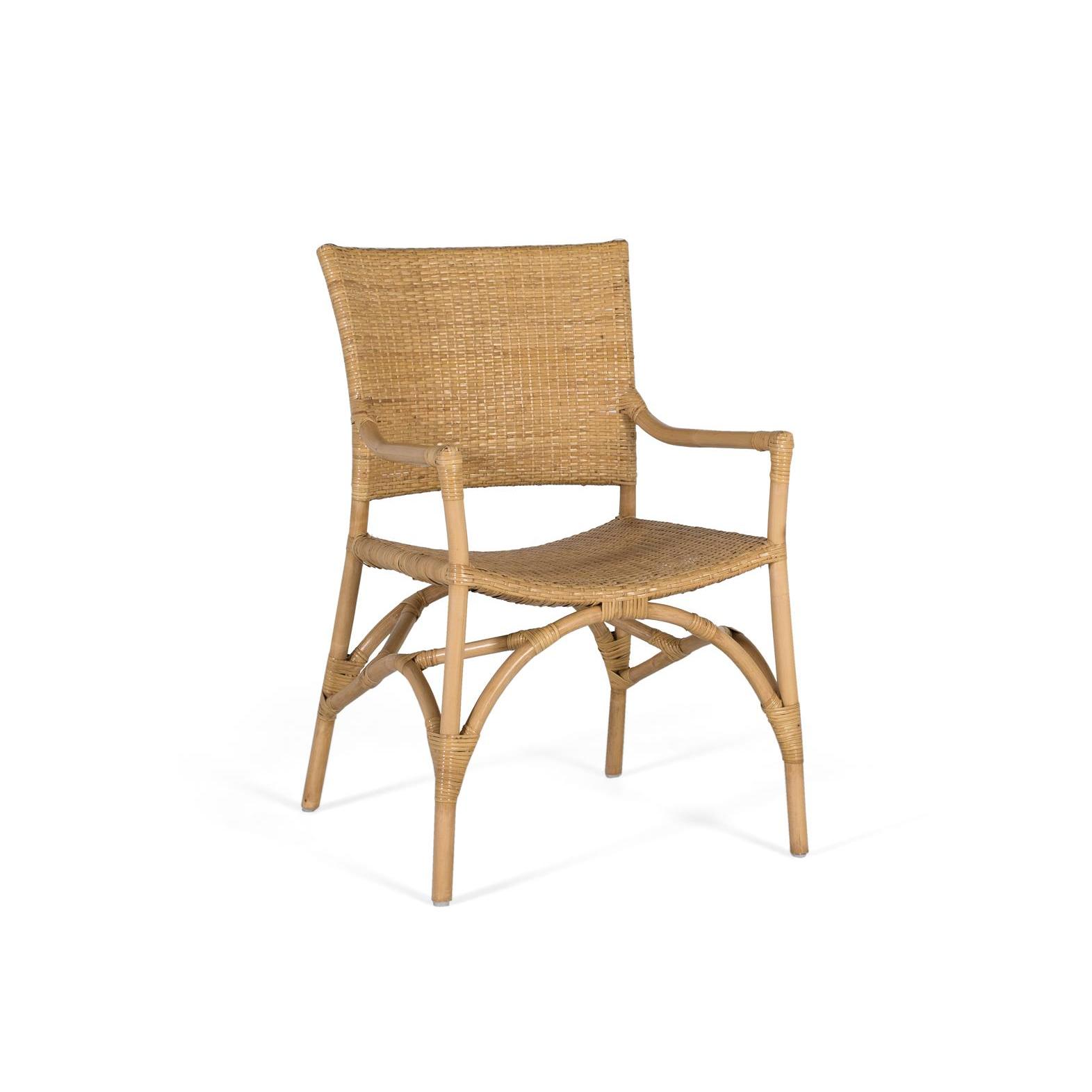Set de dos sillas fabricadas en rattan y estructura de bambú85X54X54