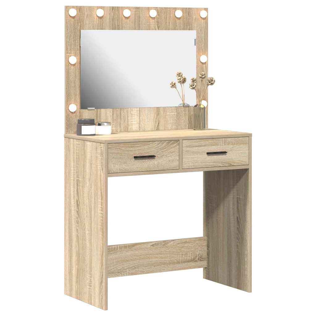 vidaXL Mesa de Tocador con cajón Roble Sonoma 78.5 x 41 x 135 cm