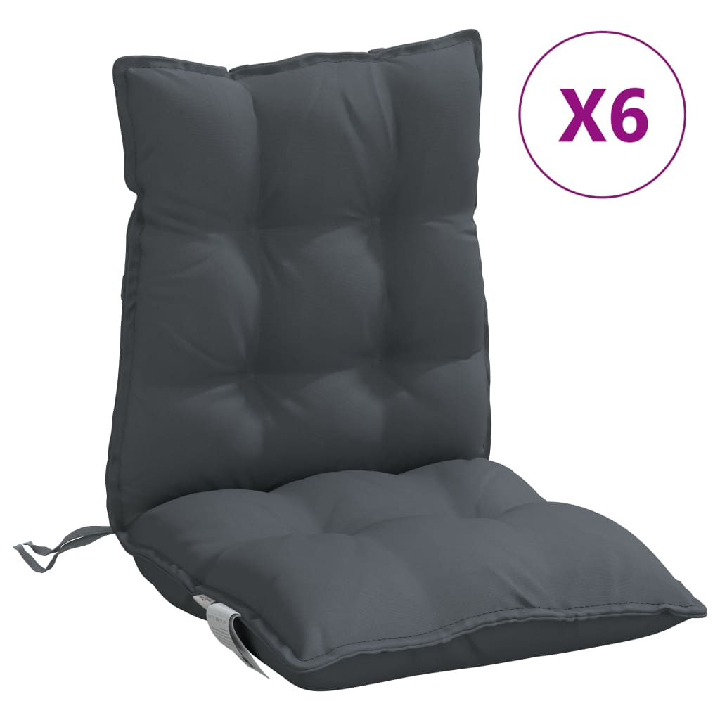 Vidaxl Cojines de Silla con Respaldo Bajo - Tela Color Antracita