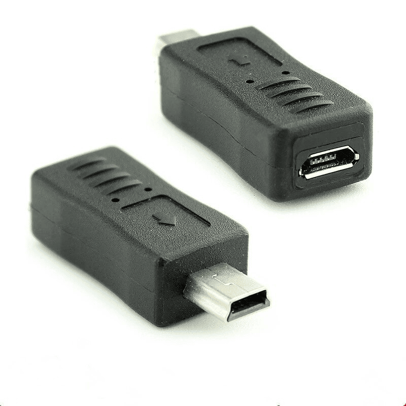 CABLEPELADO Adaptador Micro USB Hembra a Mini USB Macho | Conversor Adaptador USB Micro USB a Mini USB | Hembra a Macho | Negro