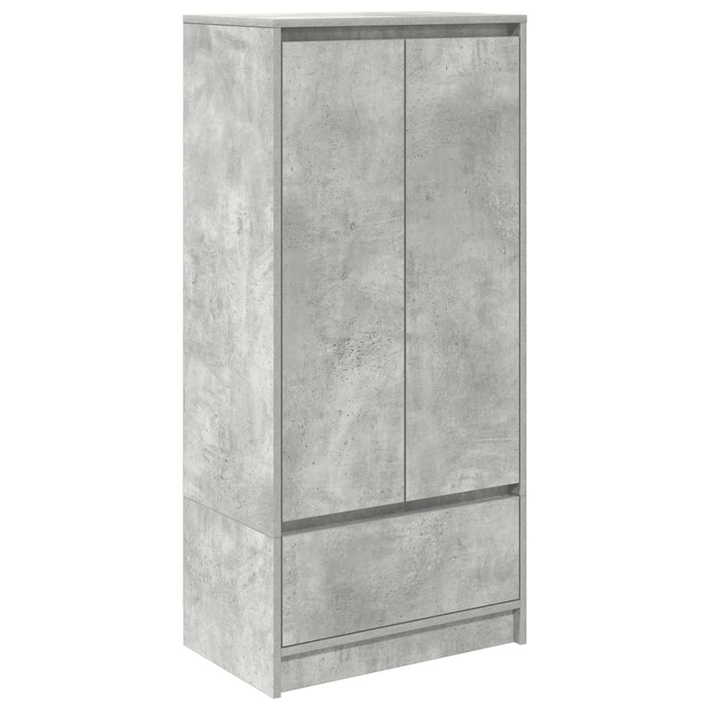 vidaXL Armario con cajón de madera vieja 55,5x34x119,5 cm en color Madera antigua/Gris hormigón/Roble negro y más | almacenamiento funcional diseño moderno para baño dormitorio sala
