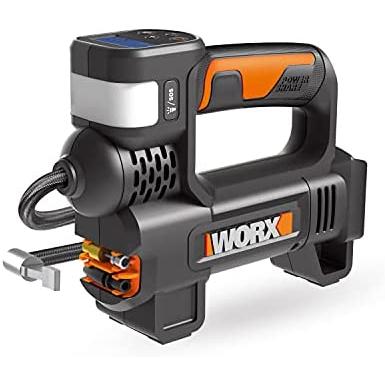 Inflador y Linterna 20V Worx  PowerShare  No Incluye batería ni Cargador 4 Funciones, luz LED  Boquillas de inflar para balones, Bicicletas y Coches