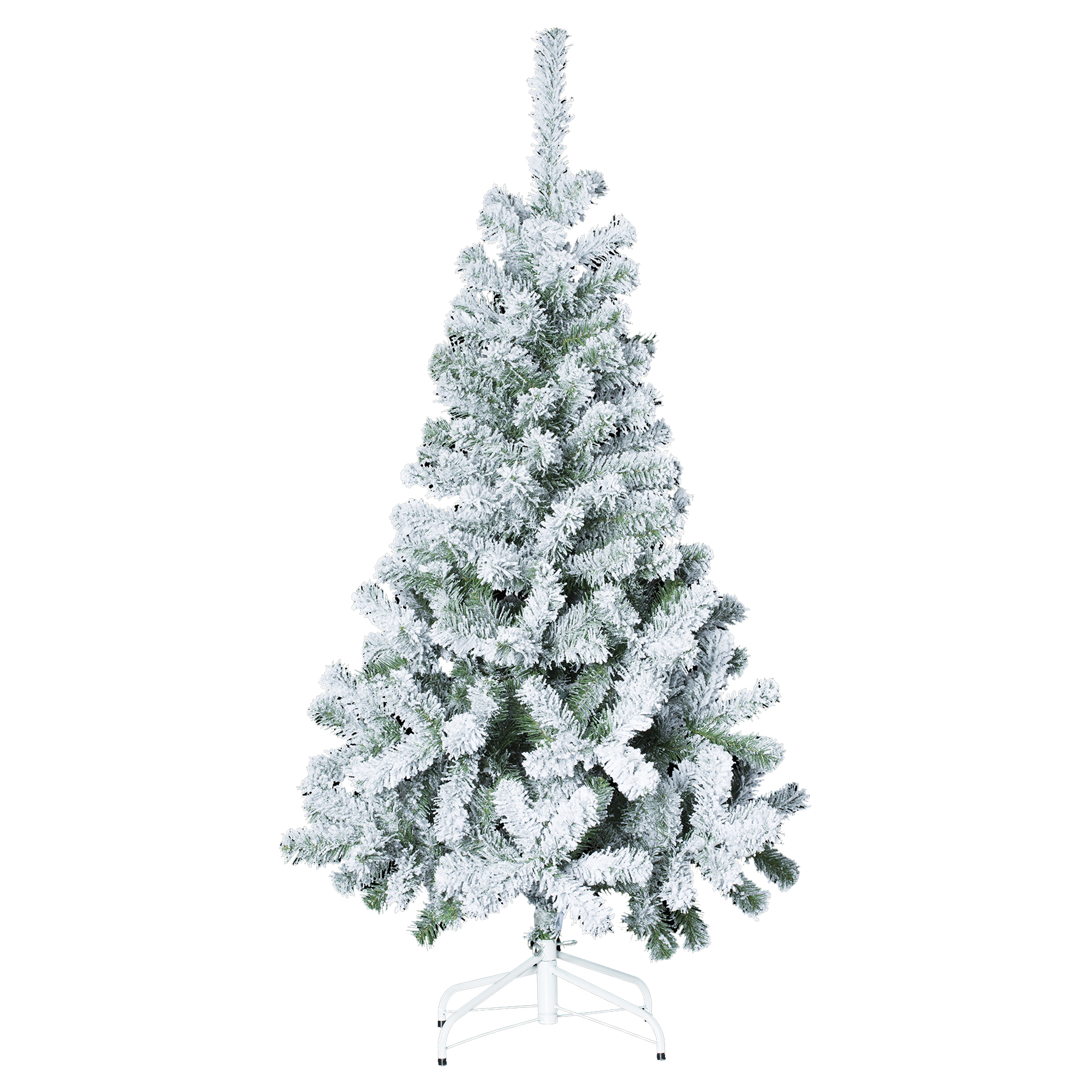 Árbol de Navidad blanco de PVC efecto nevado 150 cm, diseño elegante para decoración navideña en salón y hogar