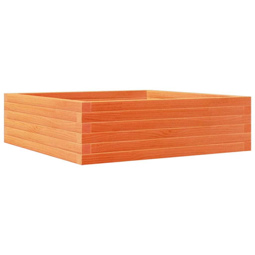 vidaXL Jardinera de madera maciza de pino 80x80x23 cm Color Pino natural,  Blanco,  Marrón cera y mas