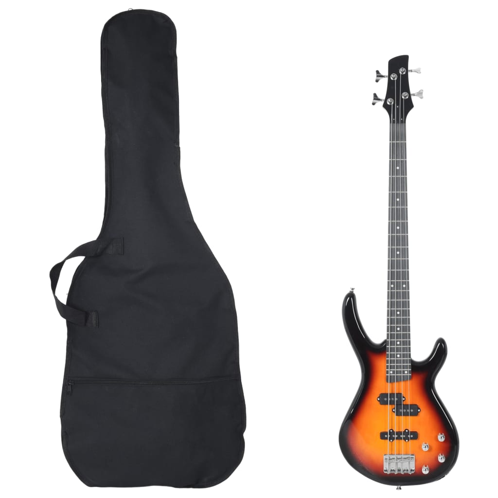 vidaXL Bajo Eléctrico para Principiantes con Funda Guitarra 4/4 46" Color Azul y negro,  Negro,  Marrón y negro y mas